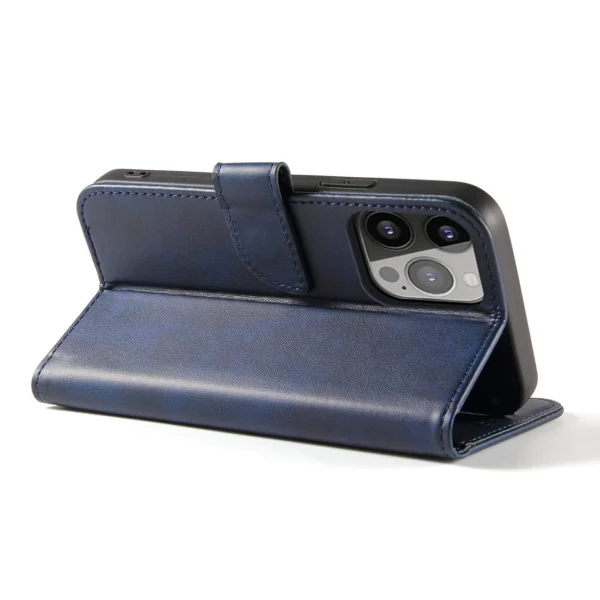 Magnet Case elegant case cover with a flap and stand function iPhone 14 blueeng
