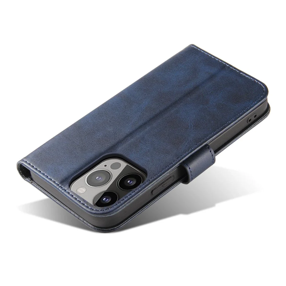 Magnet Case elegant case cover with a flap and stand function iPhone 14 blueeng