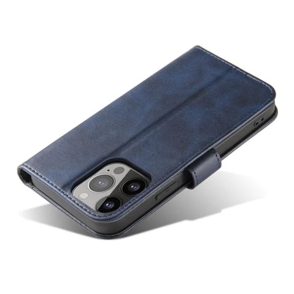 Magnet Case elegant case cover with a flap and stand function iPhone 14 blueeng