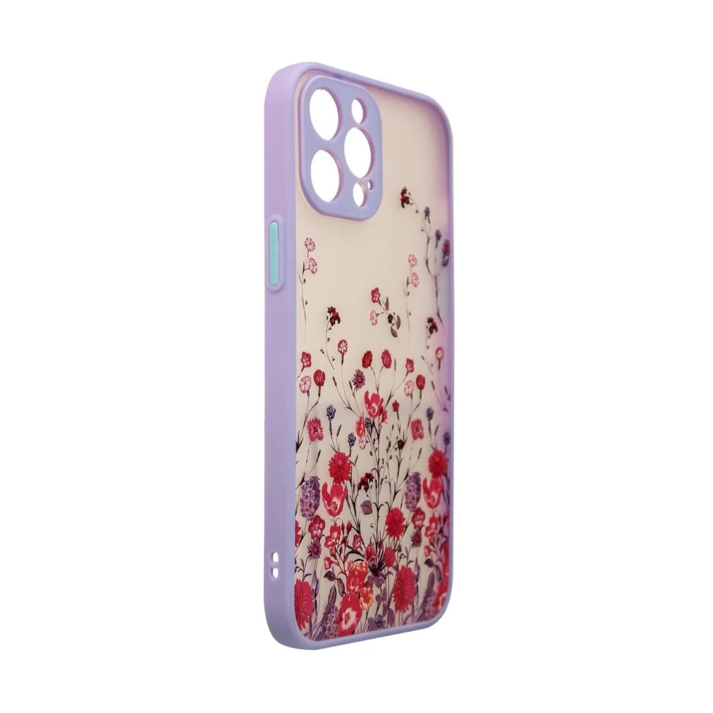 Design Case for iPhone 12 Pro floral purpleeng