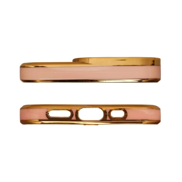 Fashion Case for iPhone 12 Pro Gold Frame Gel Cover Goldeng