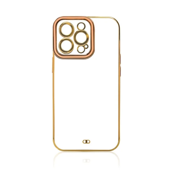 Fashion Case for iPhone 12 Pro Gold Frame Gel Cover Goldeng