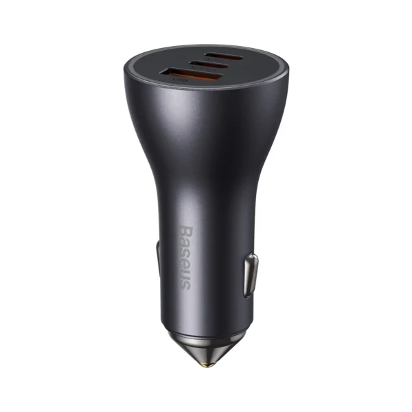 Baseus Golden Contactor Pro car charger USB-A + 2x USB-C 65W dark gray (CGJP010013)eng