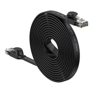 Baseus high Speed Six types of RJ45 Gigabit network cable (flat cable)15m Blackeng