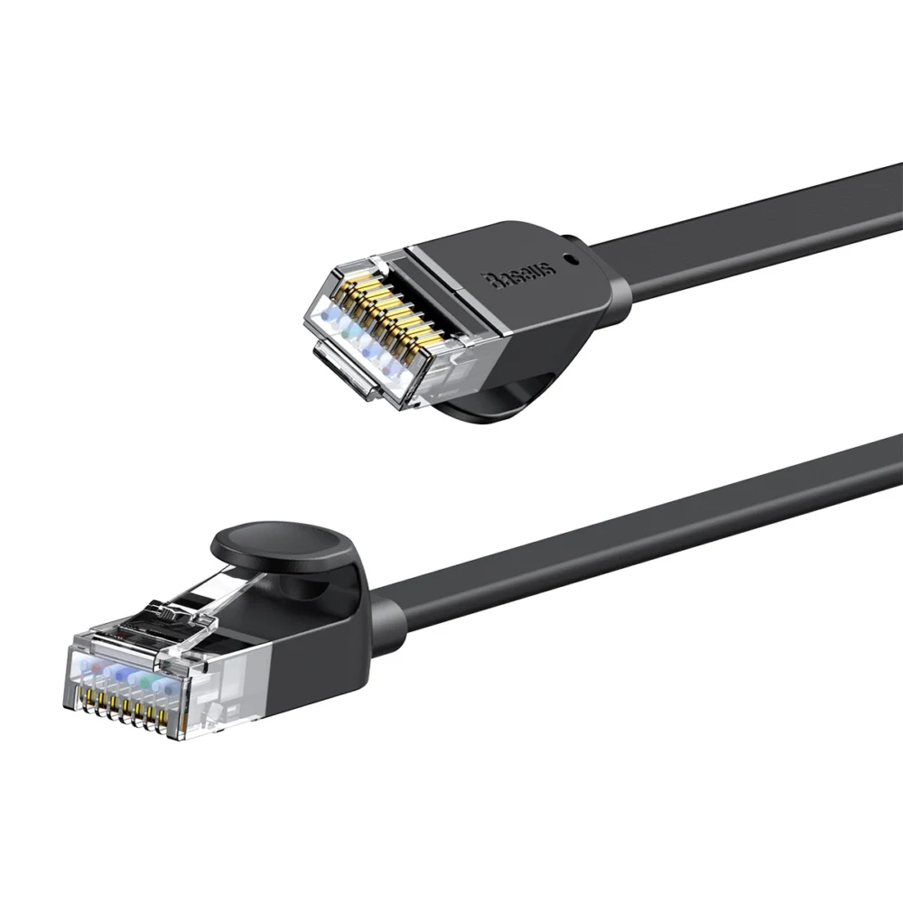 Baseus high Speed Six types of RJ45 Gigabit network cable (flat cable)15m Blackeng