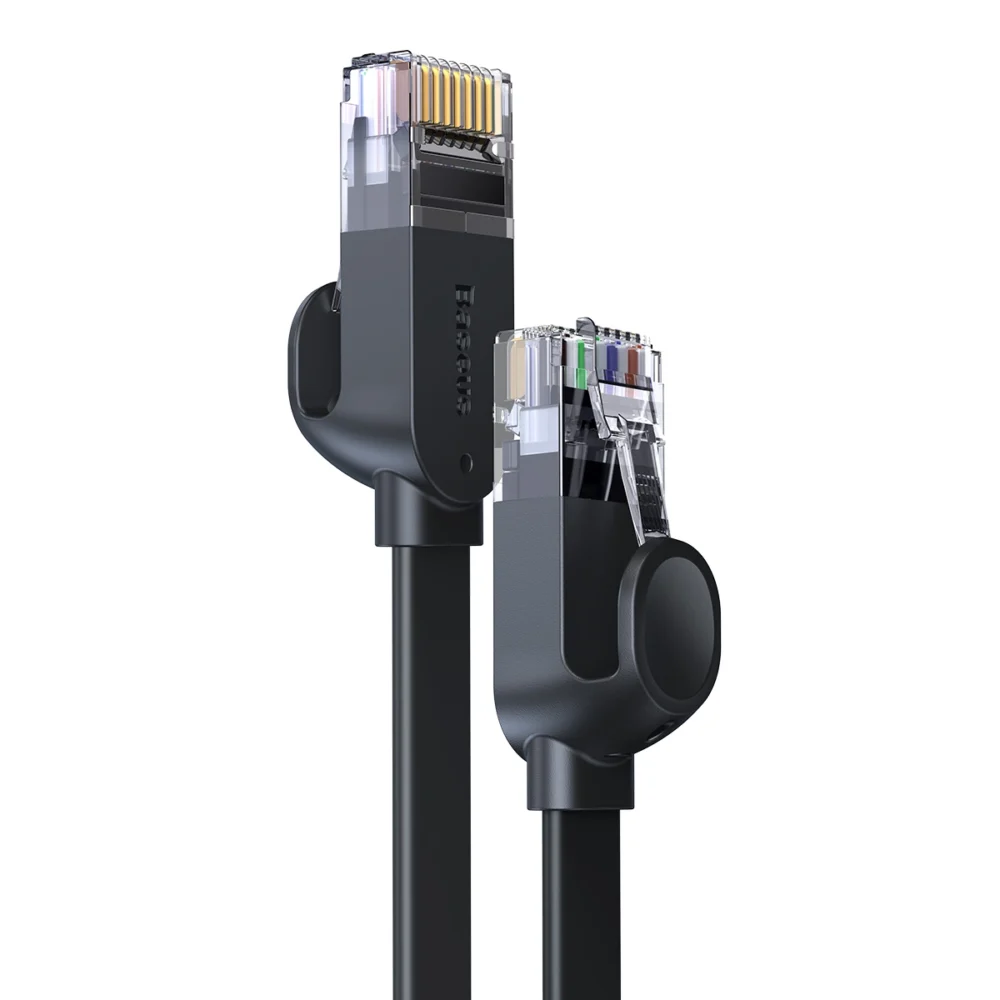 Baseus high Speed Six types of RJ45 Gigabit network cable (flat cable)15m Blackeng