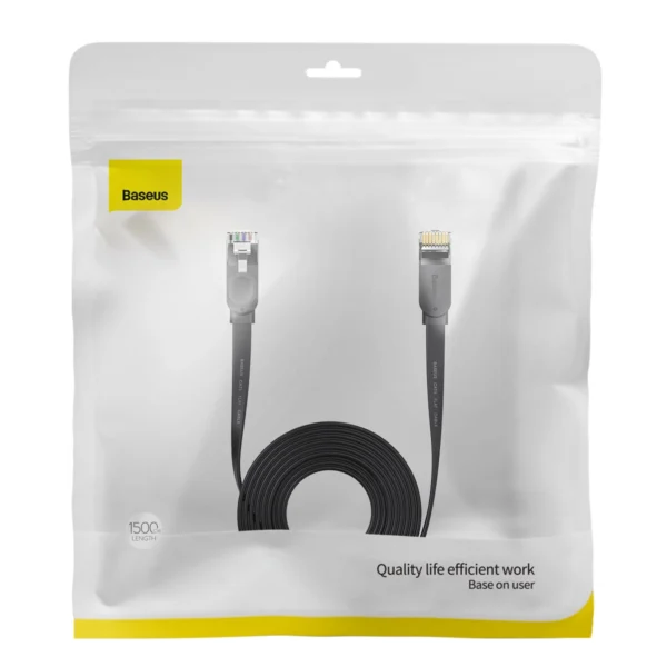 Baseus high Speed Six types of RJ45 Gigabit network cable (flat cable)15m Blackeng