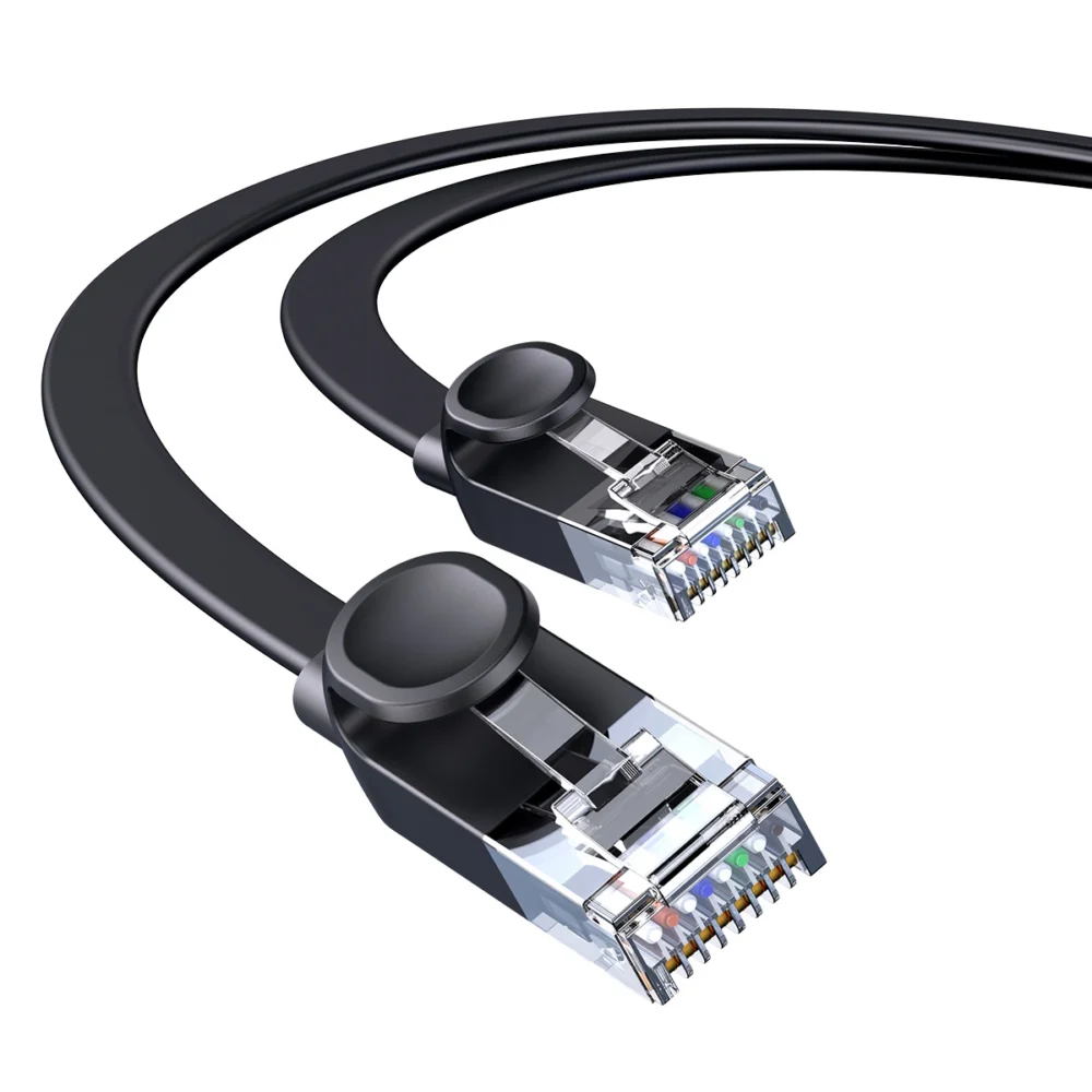 Baseus high Speed Six types of RJ45 Gigabit network cable (flat cable)15m Blackeng