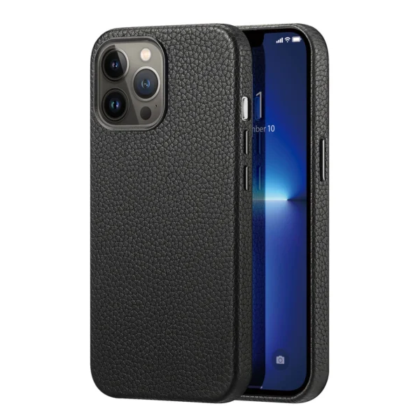 Dux Ducis Roma leather case for iPhone 13 Pro Max elegant genuine leather black caseeng