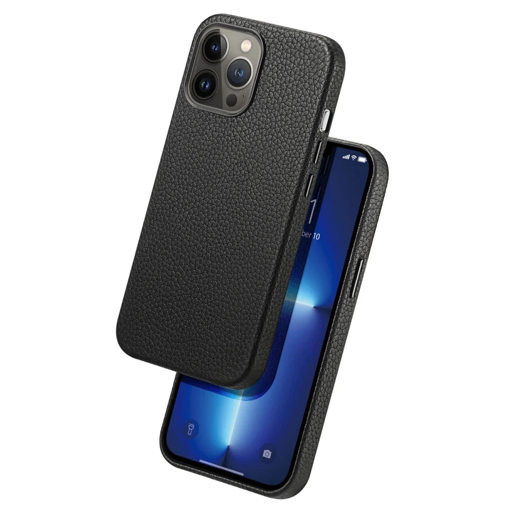 Dux Ducis Roma leather case for iPhone 13 Pro Max elegant genuine leather black caseeng