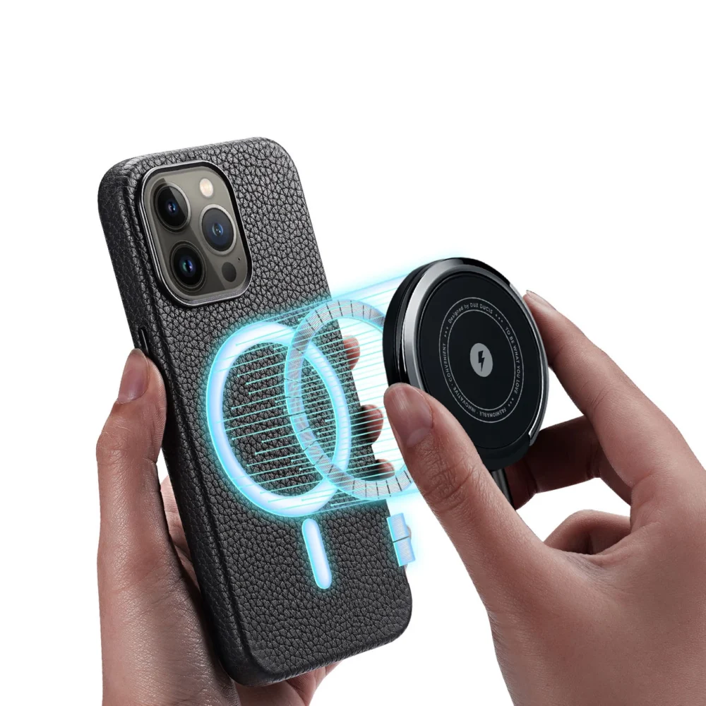 Dux Ducis Roma leather case for iPhone 13 Pro Max elegant genuine leather black caseeng