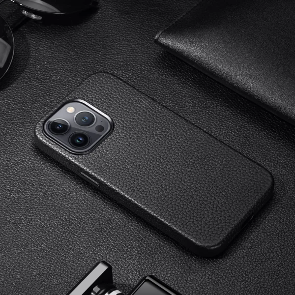Dux Ducis Roma leather case for iPhone 13 Pro Max elegant genuine leather black caseeng