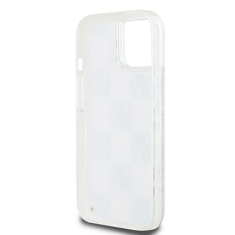 DKNY case for IPHONE 15 DKHCP15SLCPEPT (DKNY HC Liquid Glitters W/Checkered Pattern) white
