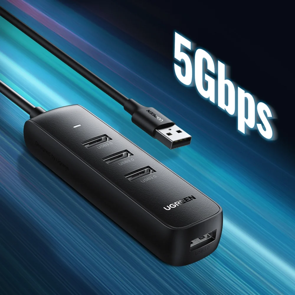 Ugreen HUB USB Type A splitter - 4x USB 3.2 Gen 1 black (CM416 80657)eng