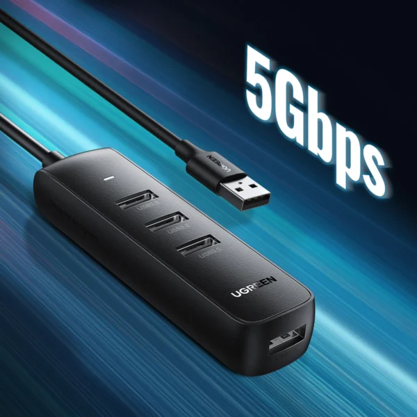 Ugreen HUB USB Type A splitter - 4x USB 3.2 Gen 1 black (CM416 80657)eng