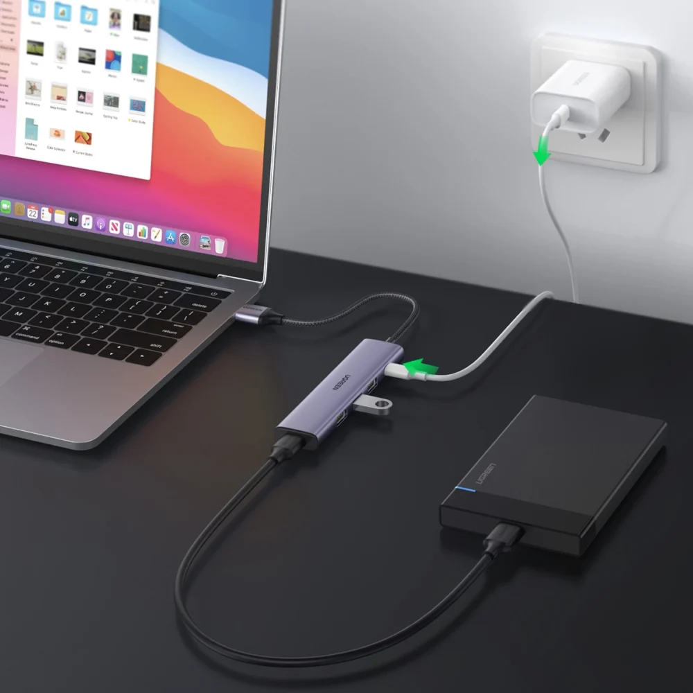 Ugreen USB HUB splitter - 4x USB 3.0 gray (CM473 20805)eng