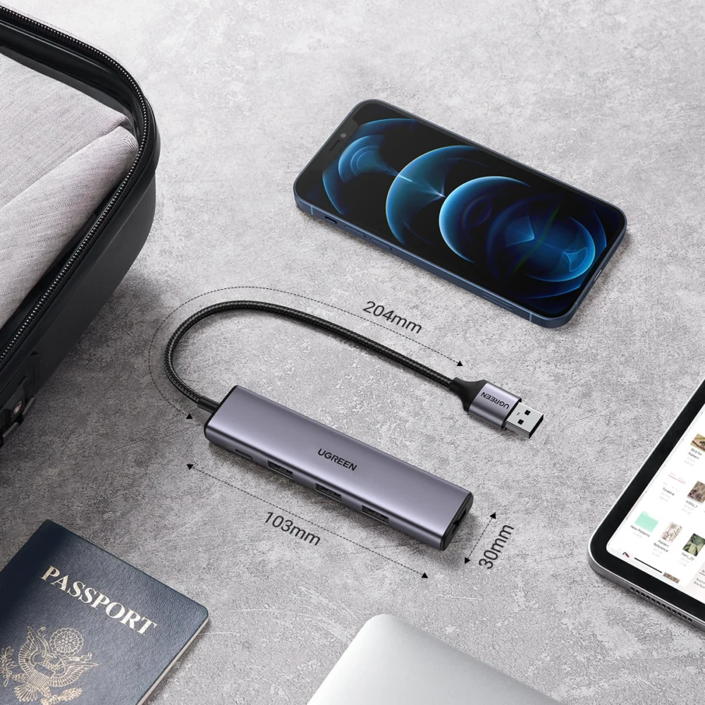 Ugreen USB HUB splitter - 4x USB 3.0 gray (CM473 20805)eng
