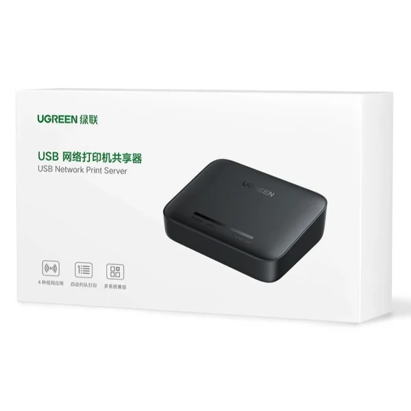 Ugreen external network card printer adapter black (CM428)eng