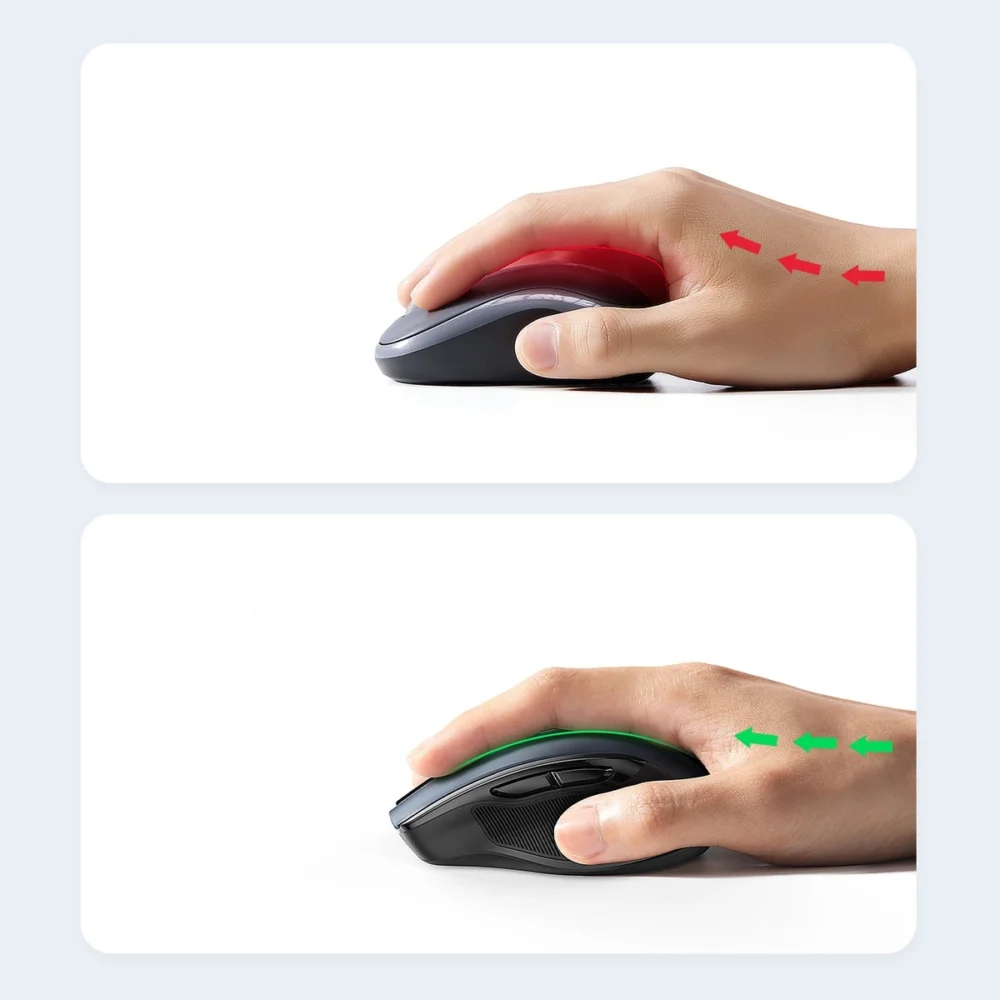 Ugreen MU006 Wireless USB 2.4GHz 4000 DPI Optical Mouse - Blackeng