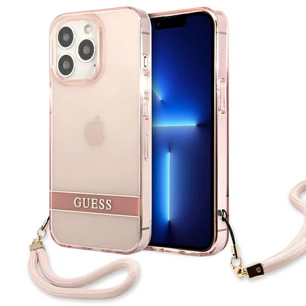 Guess Translucent Strap Case for iPhone 13 Pro / 13 6.1" - Pinkeng