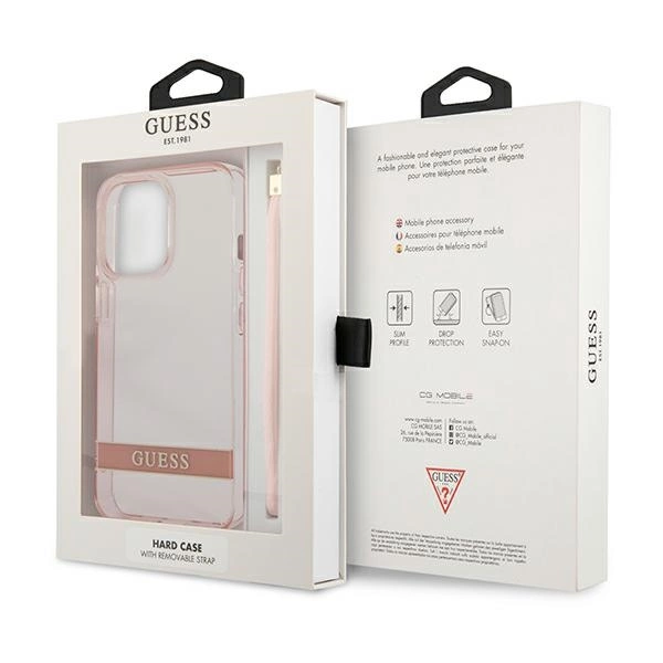 Guess Translucent Strap Case for iPhone 13 Pro / 13 6.1" - Pinkeng