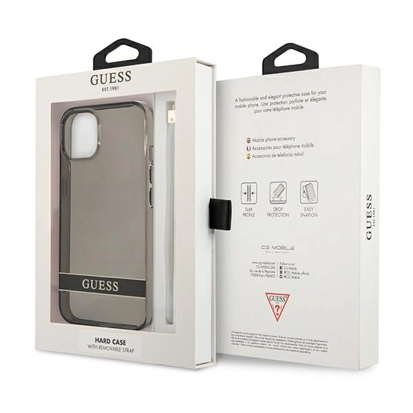Guess GUHCP13SHTSGSK iPhone 13 mini 5.4" black/black hardcase Translucent Stapeng