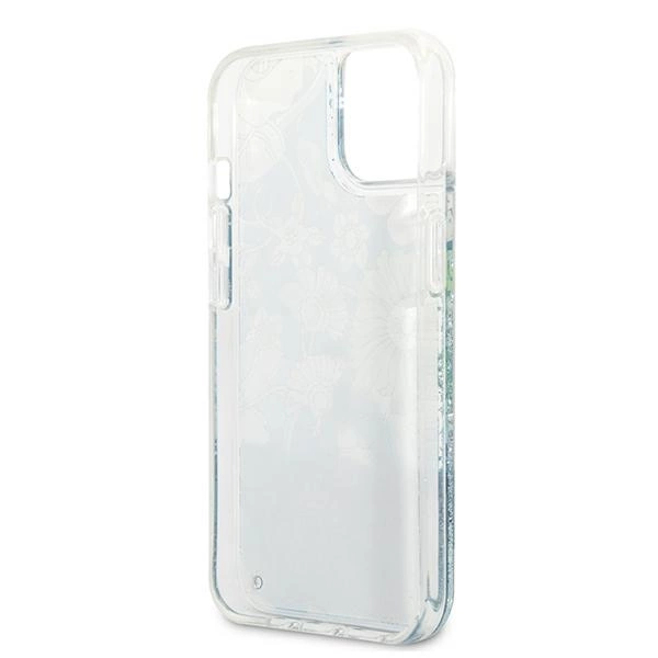 Guess GUHCP13SLFLSN iPhone 13 mini 5.4" green/green hardcase Flower Liquid Glittereng