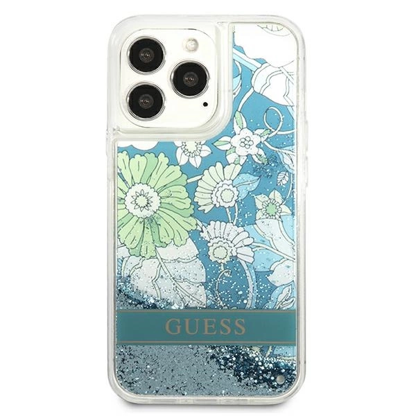 Guess GUHCP13XLFLSN iPhone 13 Pro Max 6.7" green/green hardcase Flower Liquid Glittereng