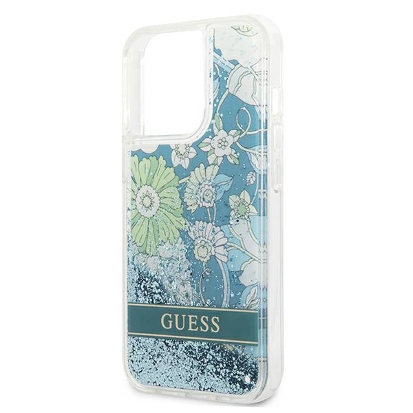 Guess GUHCP13XLFLSN iPhone 13 Pro Max 6.7" green/green hardcase Flower Liquid Glittereng