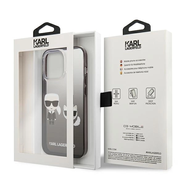 Karl Lagerfeld KLHCP13LTGKCK iPhone 13 Pro / 13 6,1" hardcase czarny/black Gradient Ikonik Karl & Choupetteeng