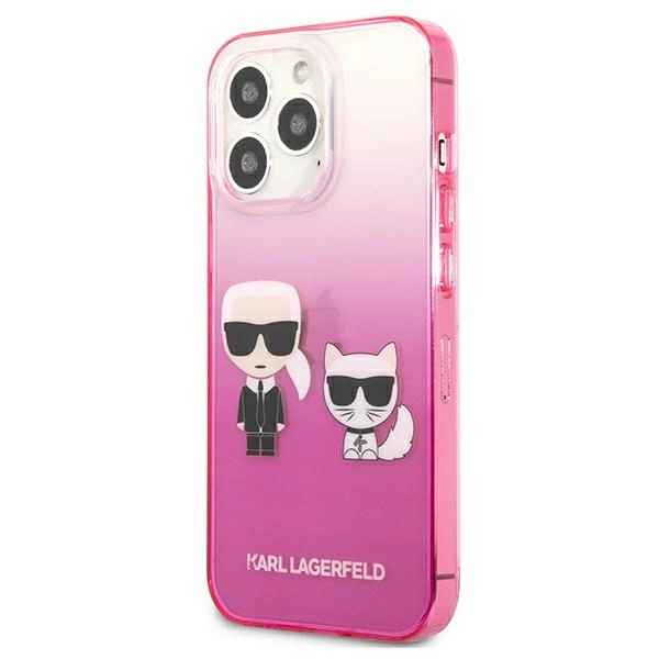 Karl Lagerfeld KLHCP13LTGKCP iPhone 13 Pro / 13 6,1" hardcase różowy/pink Gradient Ikonik Karl & Choupetteeng
