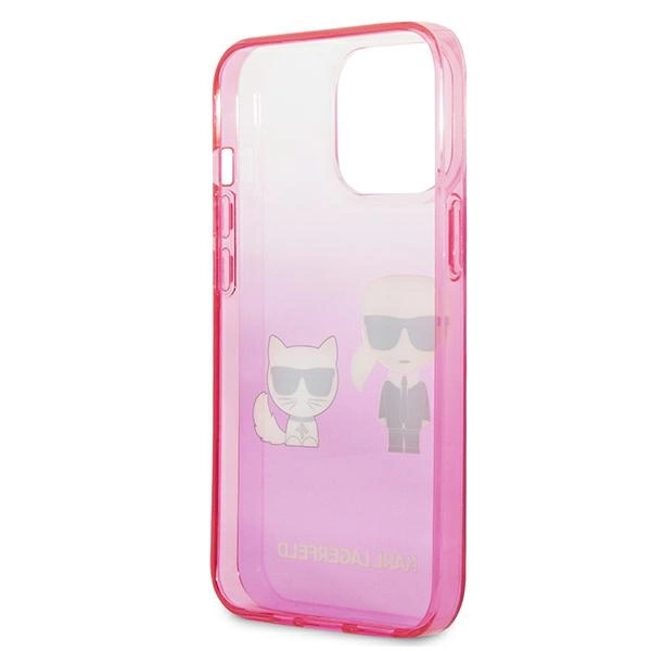Karl Lagerfeld KLHCP13LTGKCP iPhone 13 Pro / 13 6,1" hardcase różowy/pink Gradient Ikonik Karl & Choupetteeng