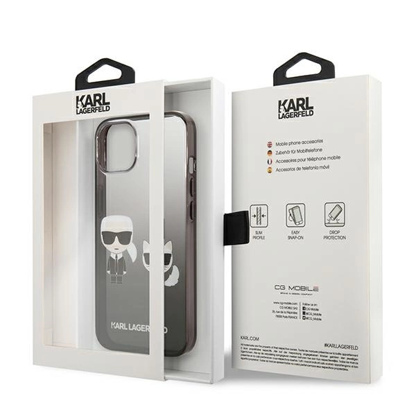 Karl Lagerfeld KLHCP13STGKCK iPhone 13 mini 5,4" hardcase czarny/black Gradient Ikonik Karl & Choupetteeng
