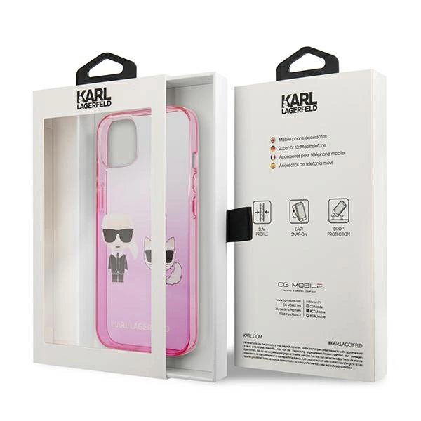 Karl Lagerfeld KLHCP13STGKCP iPhone 13 mini 5,4" hardcase różowy/pink Gradient Ikonik Karl & Choupetteeng
