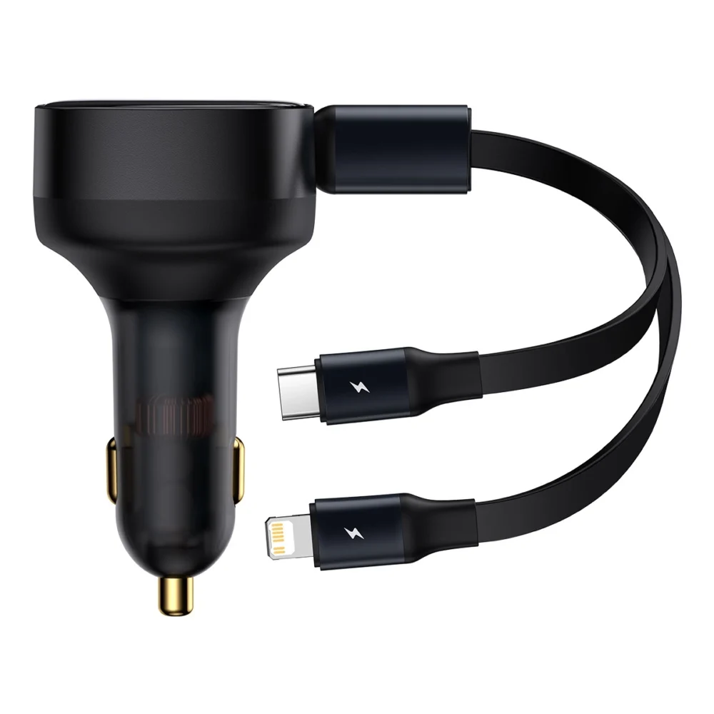 Baseus Enjoyment 2in1 car charger 30W black (CGTX000001)eng