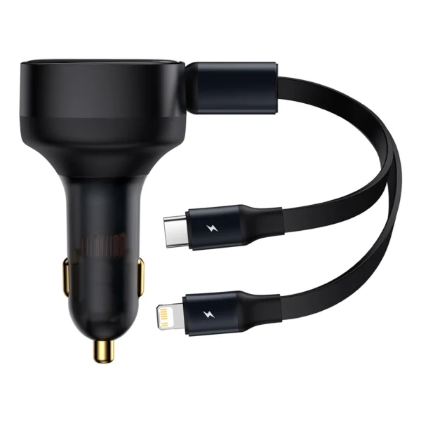 Baseus Enjoyment 2in1 car charger 30W black (CGTX000001)eng