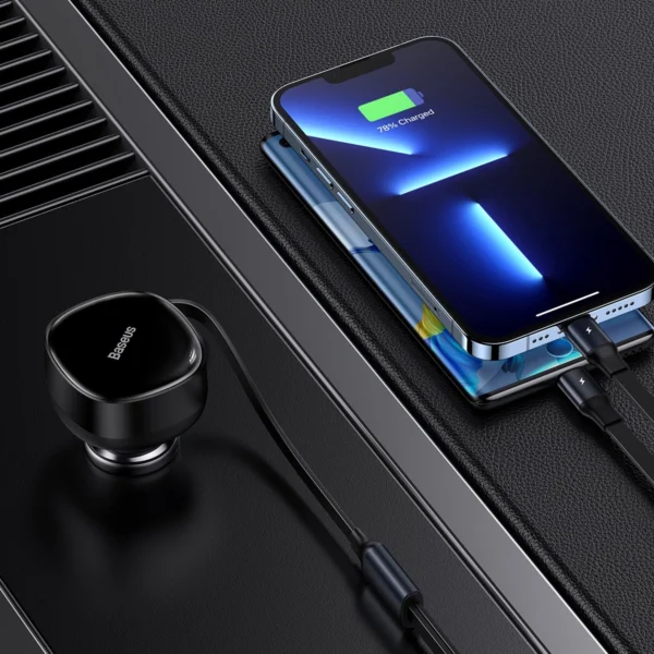 Baseus Enjoyment 2in1 car charger 30W black (CGTX000001)eng