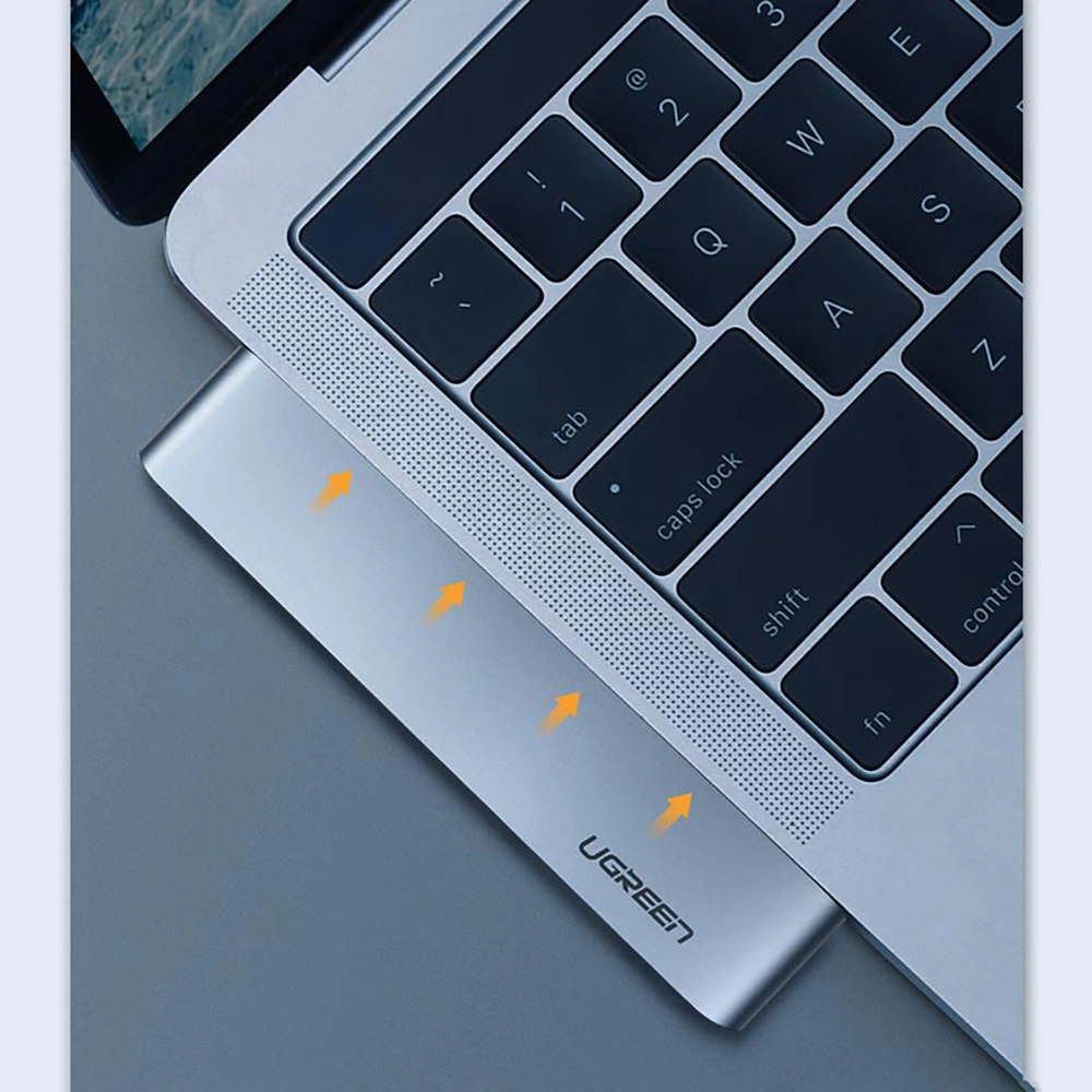Ugreen multifunctional HUB 2x USB Type C to 3x USB 3.0 / TF / SD / USB Type C for MacBook Pro / Air gray (CM251 60560)eng