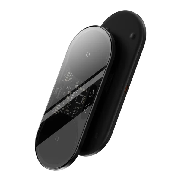 Baseus Digital LED Display dual wireless charger with digital display 20W black (WXSX010101)eng