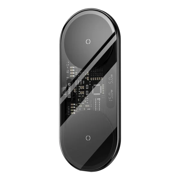 Baseus Digital LED Display dual wireless charger with digital display 20W black (WXSX010101)eng