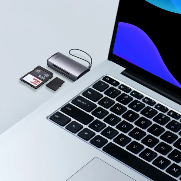Baseus Lite Series adapter SD / TF USB card reader gray (WKQX060013)eng