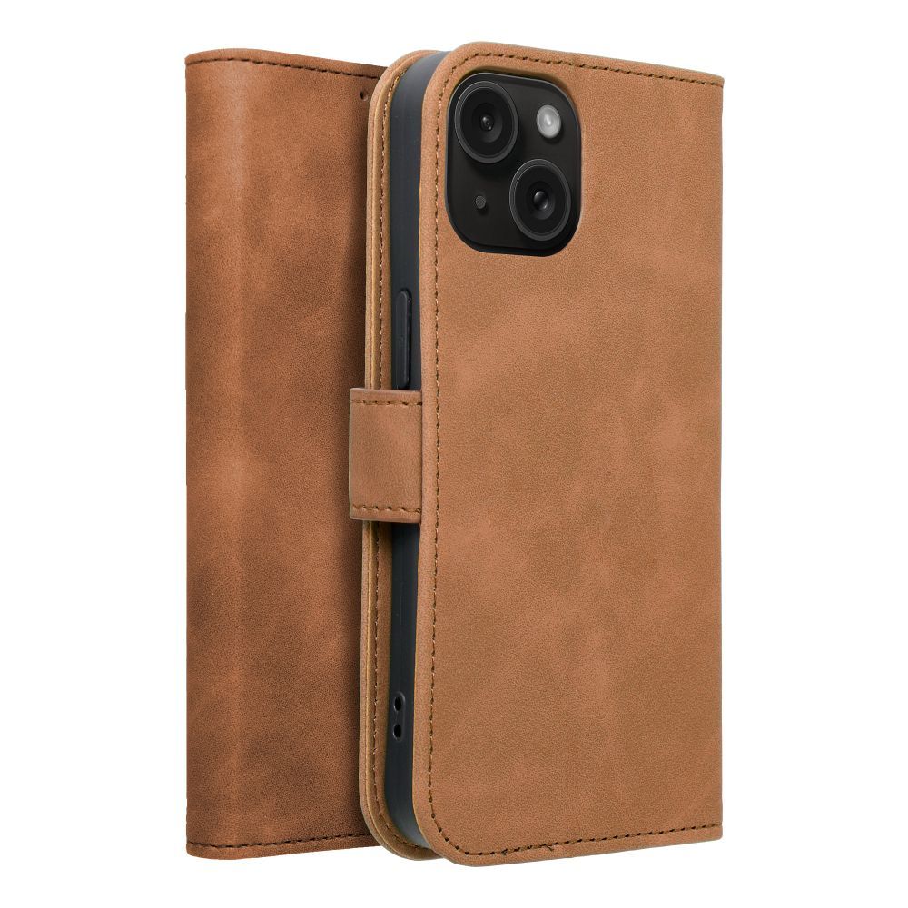 9c415a38355c4ea1bf9c876f79637fe8 TENDER Book Case for IPHONE 15 brown