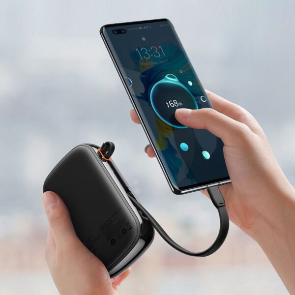 BASEUS powerbank 20 000 mAh with built-in cable + cable USB A to Type C PD QC3.0 3A 22,5W PPQD060301 black