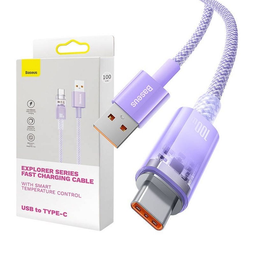 BASEUS cable USB A to Type C PD 100W Explorer CATS010405 1 m purple