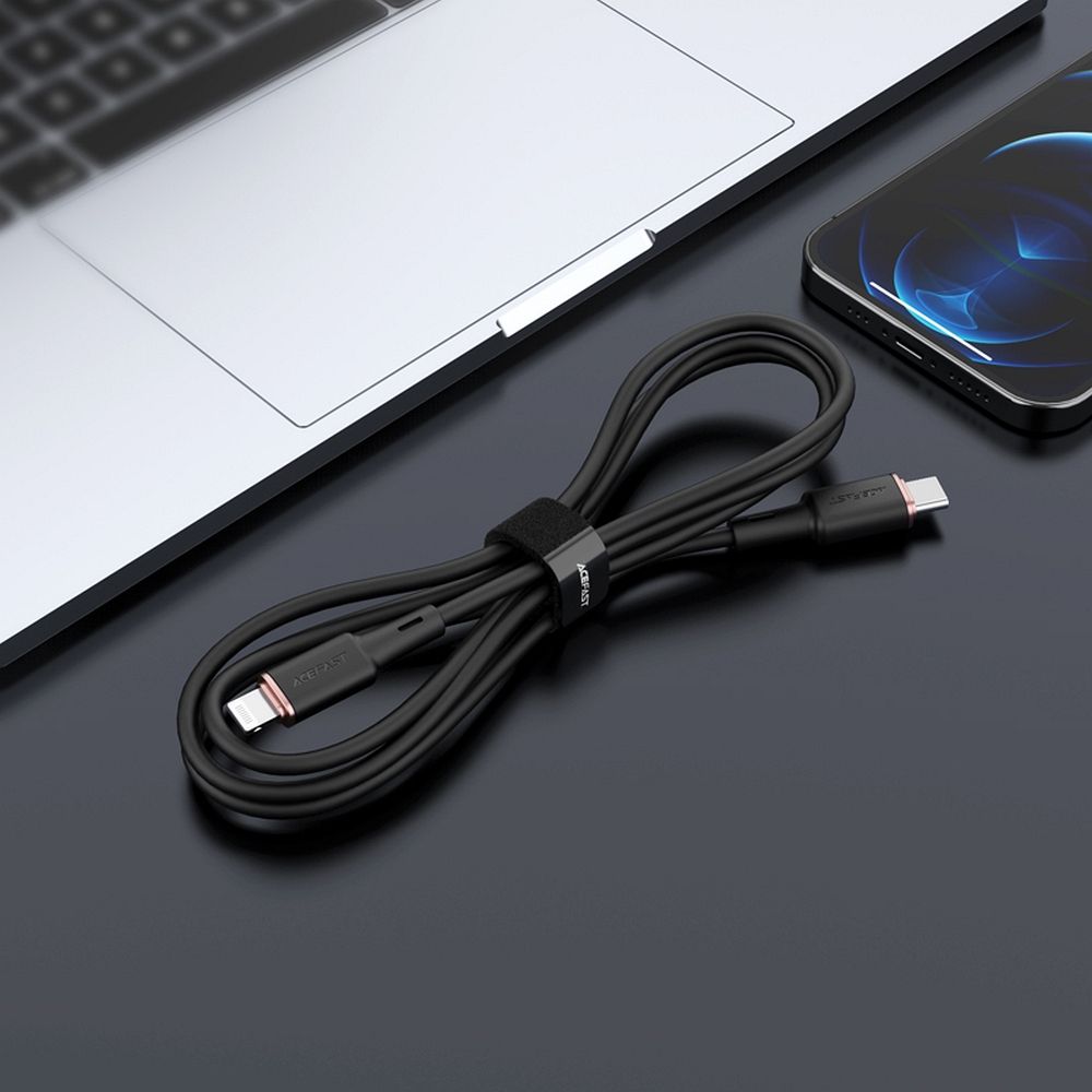 ACEFAST cable Type C to Lightning 8-pin MFi 3A PD30W C2-01 silicone 1,2m black