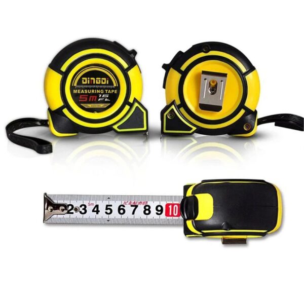 Measure steel tape 5 m x 25 mm with lock RC-K-1301 black yellow