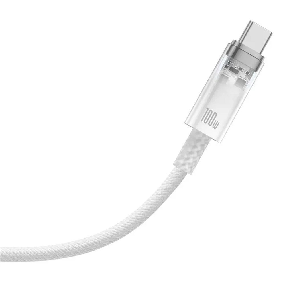 BASEUS cabel Type C to Type C Explorer Fast Charging 100W 1m stellar white P10319703221-00 / CB000043