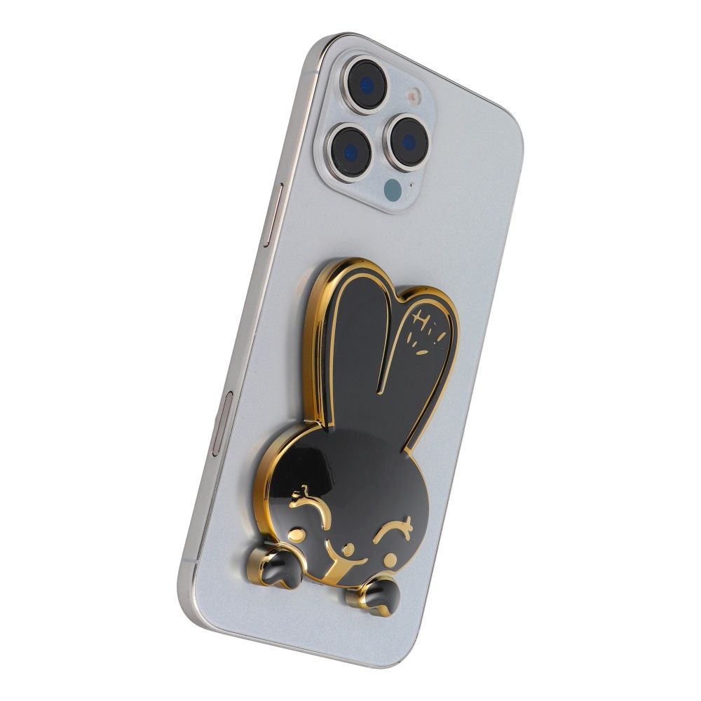 Phone stand RABBIT - stick-on - black