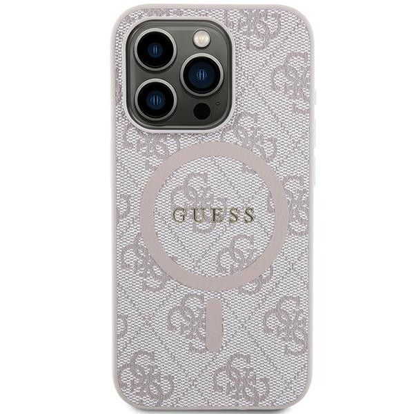 GUESS case for IPHONE 13 Pro Max compatible with MagSafe GUHMP13XG4GFRP (4G Ring classic logo) pink