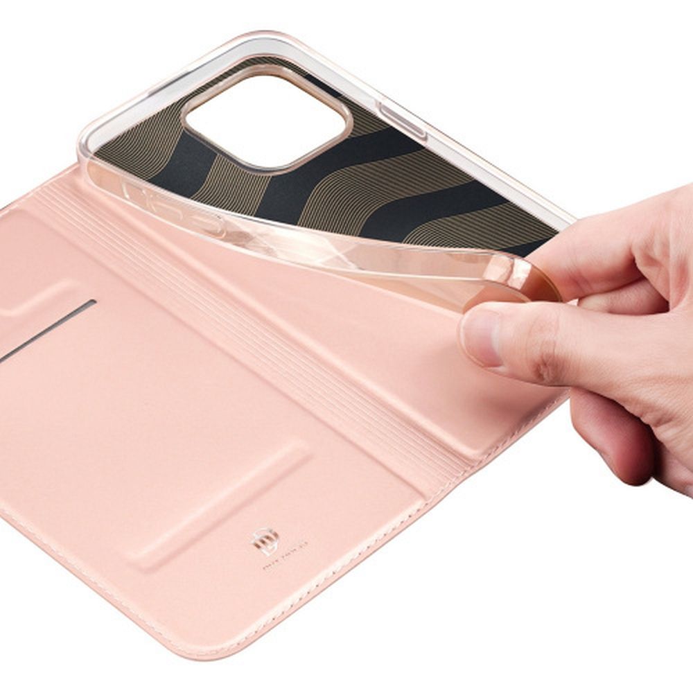 DUX DUCIS wallet case SKIN PRO for IPHONE 15 Pro rose
